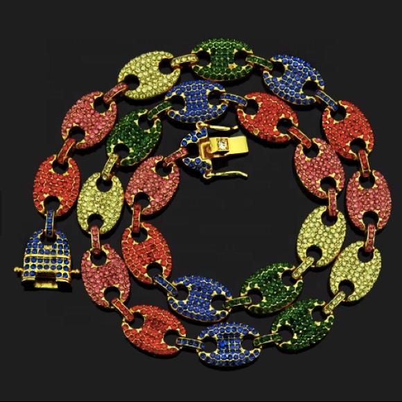 rainbow gucci link chain